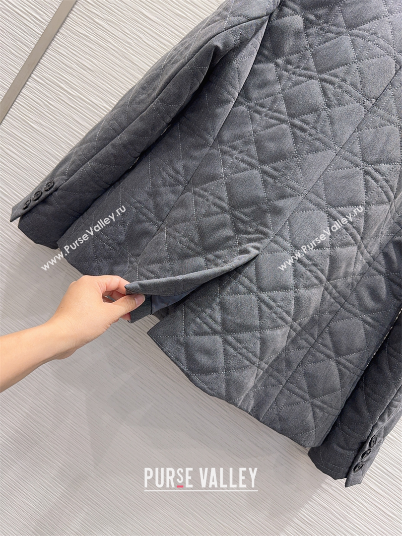 Dior Oblique Padded Jacket and Skirt Grey 2025 DR110641 (QI-251106041)