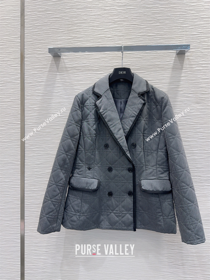 Dior Oblique Padded Jacket and Skirt Grey 2025 DR110641 (QI-251106041)