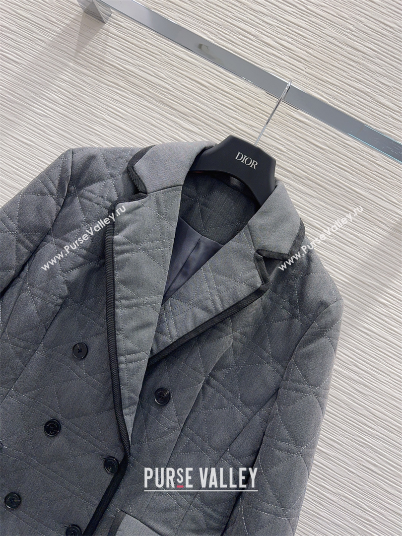 Dior Oblique Padded Jacket and Skirt Grey 2025 DR110641 (QI-251106041)