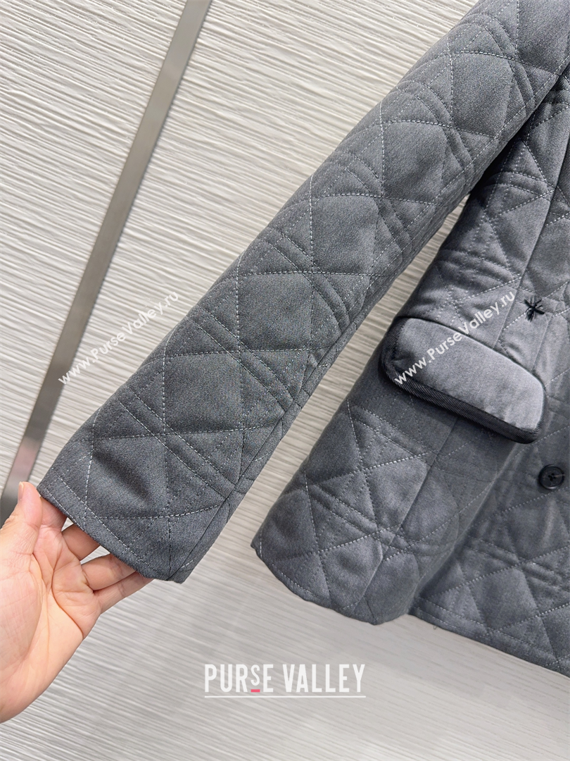 Dior Oblique Padded Jacket and Skirt Grey 2025 DR110641 (QI-251106041)