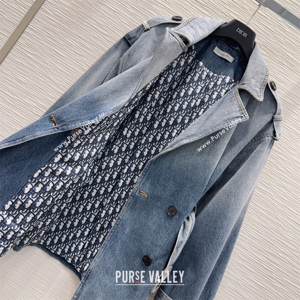 Dior Denim Long Jacket Blue 2025 DR110652 (QI-251106052)