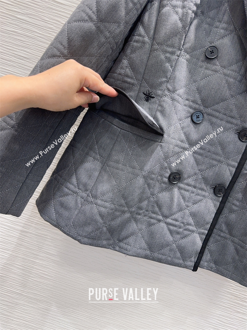 Dior Oblique Padded Jacket and Skirt Grey 2025 DR110641 (QI-251106041)