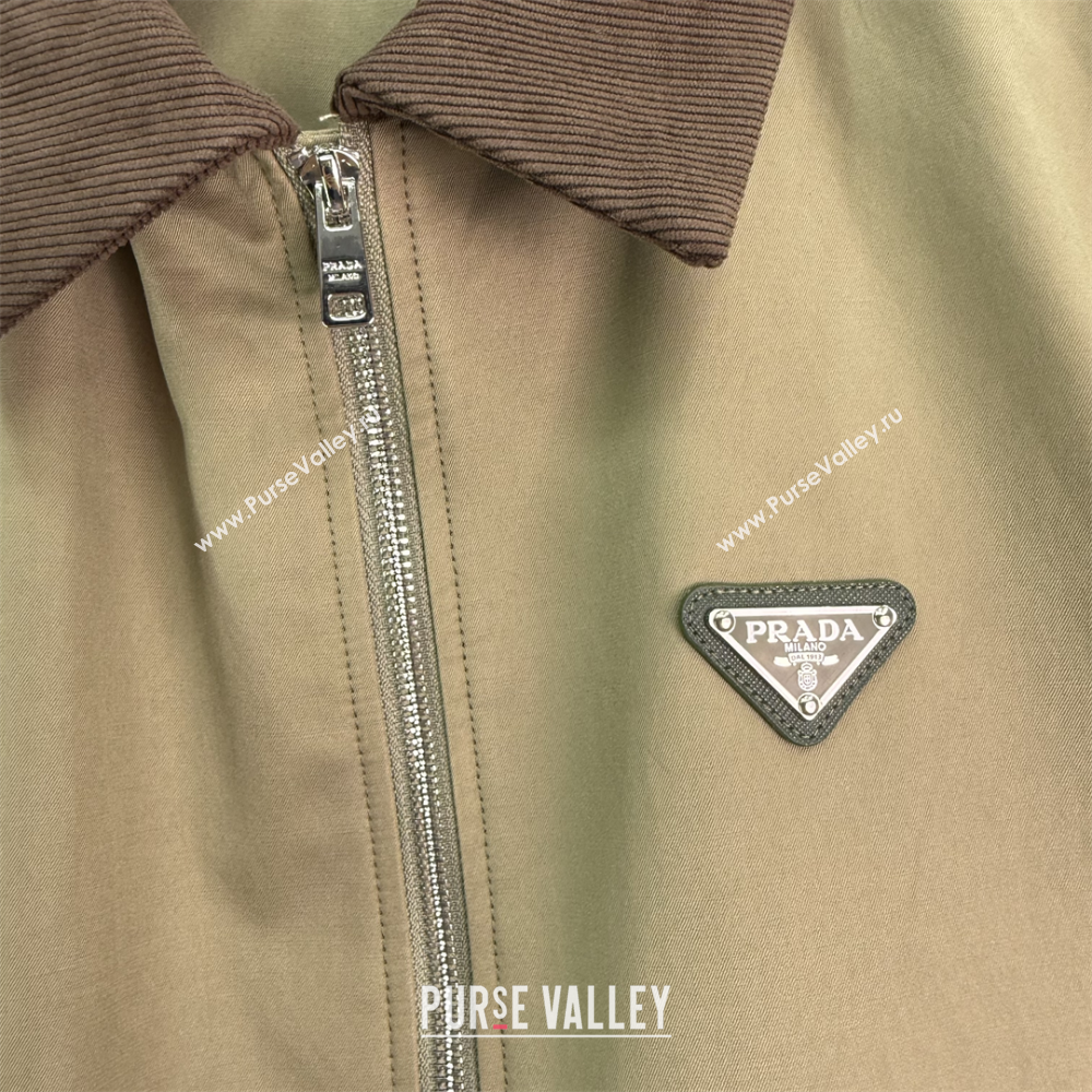 Prada Cotton Jacket Khaki 2025 PR110632 (QI-251106032)