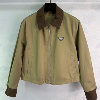 Prada Cotton Jacket Khaki 2025 PR110632 (QI-251106032)