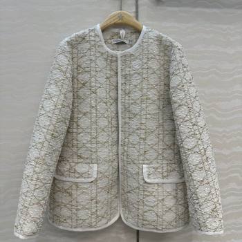Dior Tweed Jacket White/Gold 2025 DR110502 (QI-251106101)