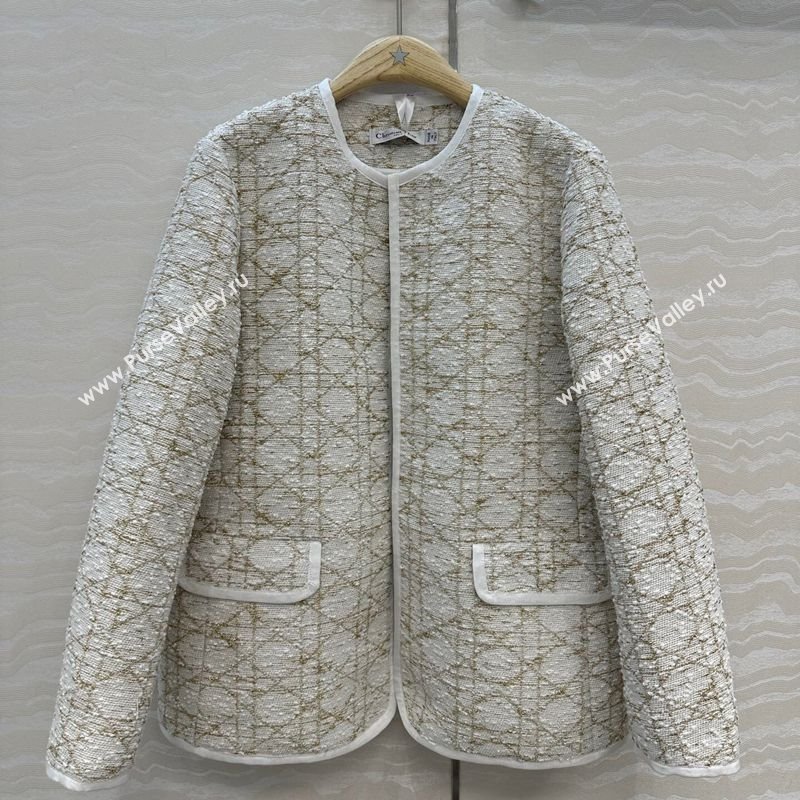 Dior Tweed Jacket White/Gold 2025 DR110502 (QI-251106101)