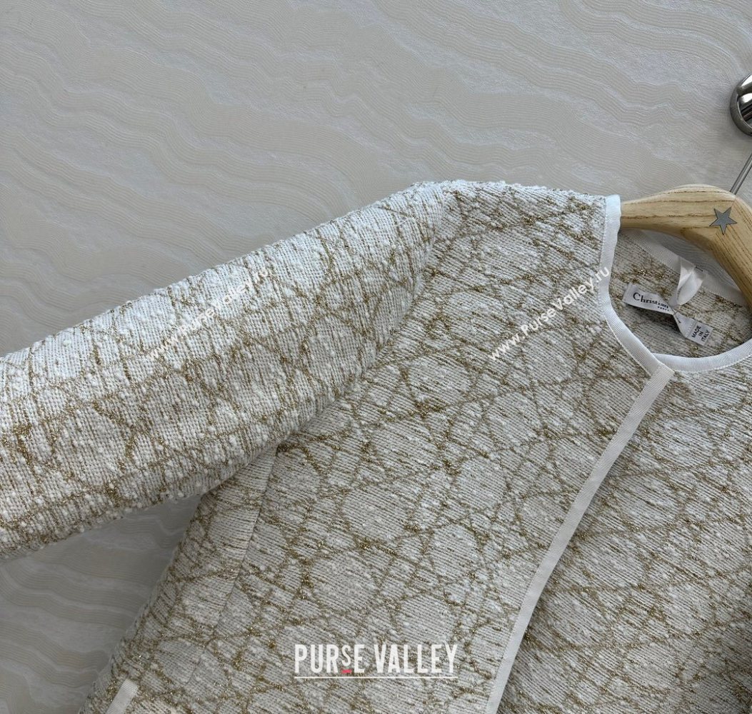 Dior Tweed Jacket White/Gold 2025 DR110502 (QI-251106101)