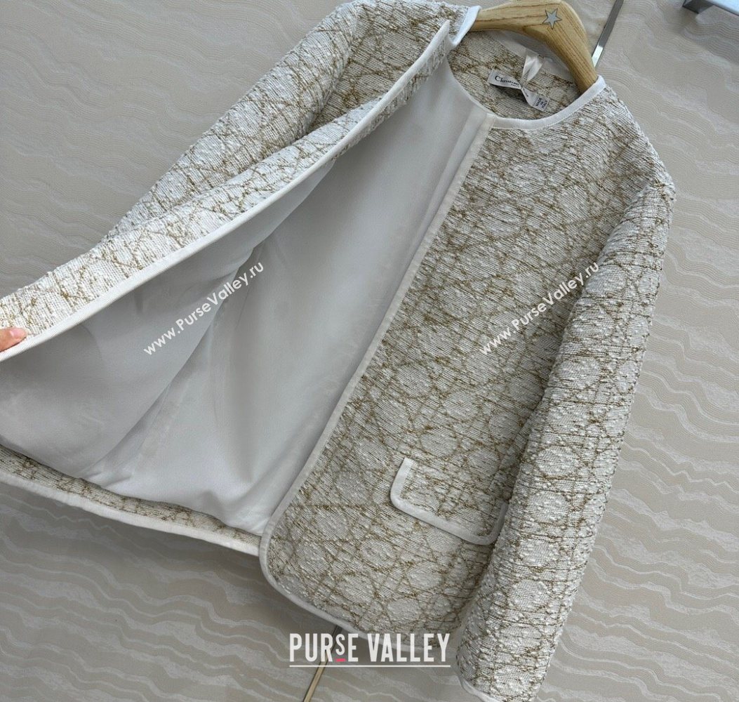 Dior Tweed Jacket White/Gold 2025 DR110502 (QI-251106101)