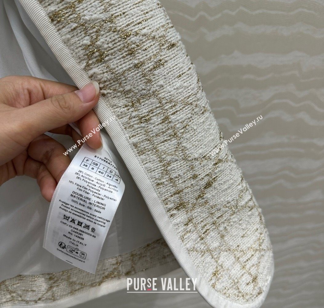 Dior Tweed Jacket White/Gold 2025 DR110502 (QI-251106101)