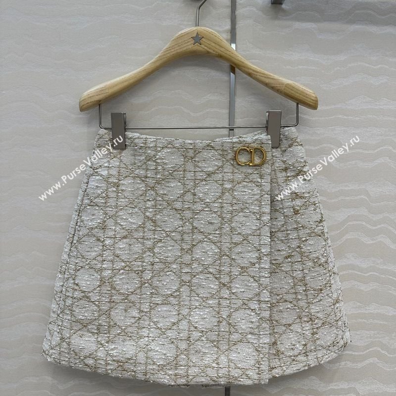 Dior Tweed Shorts White/Gold 2025 DR110502 (QI-251106102)