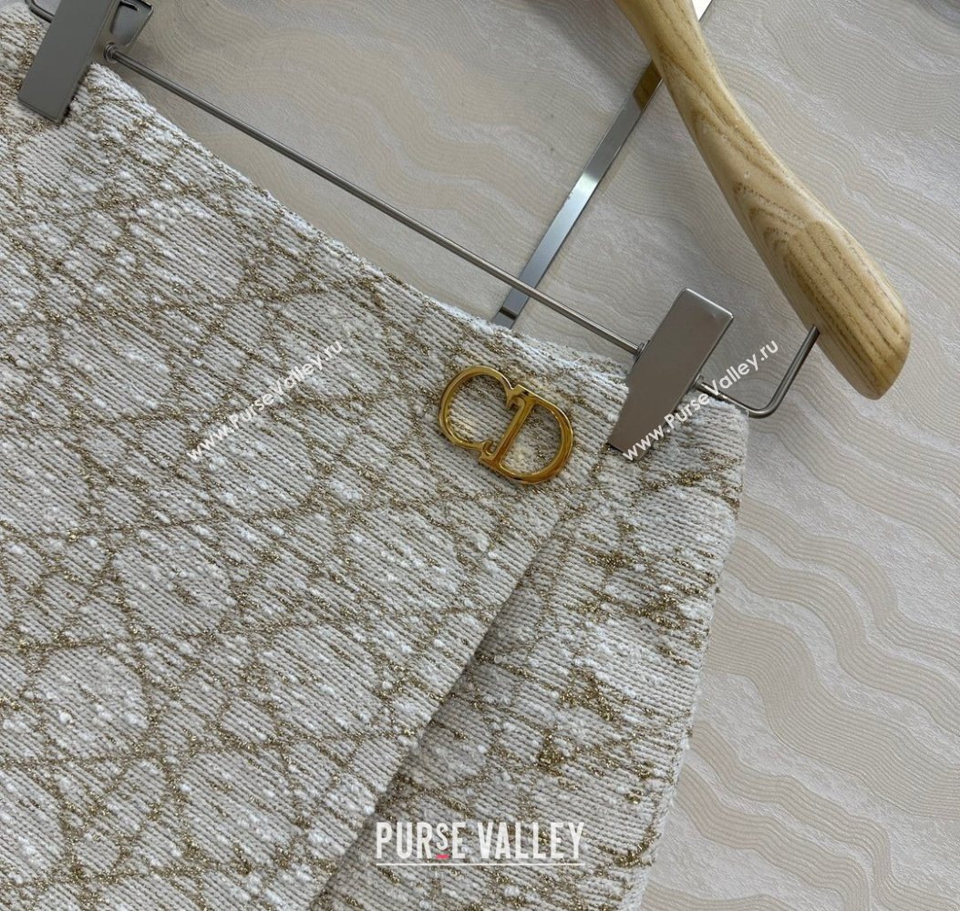 Dior Tweed Shorts White/Gold 2025 DR110502 (QI-251106102)