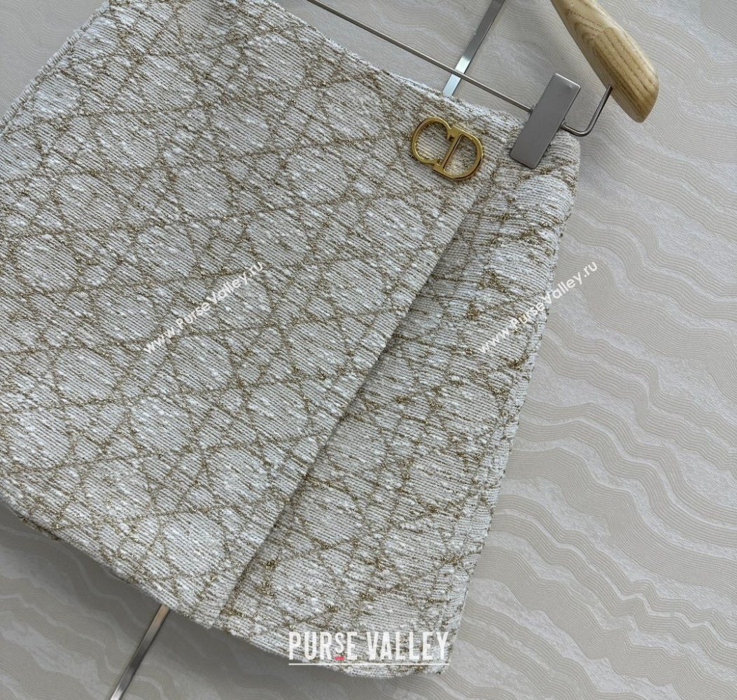 Dior Tweed Shorts White/Gold 2025 DR110502 (QI-251106102)