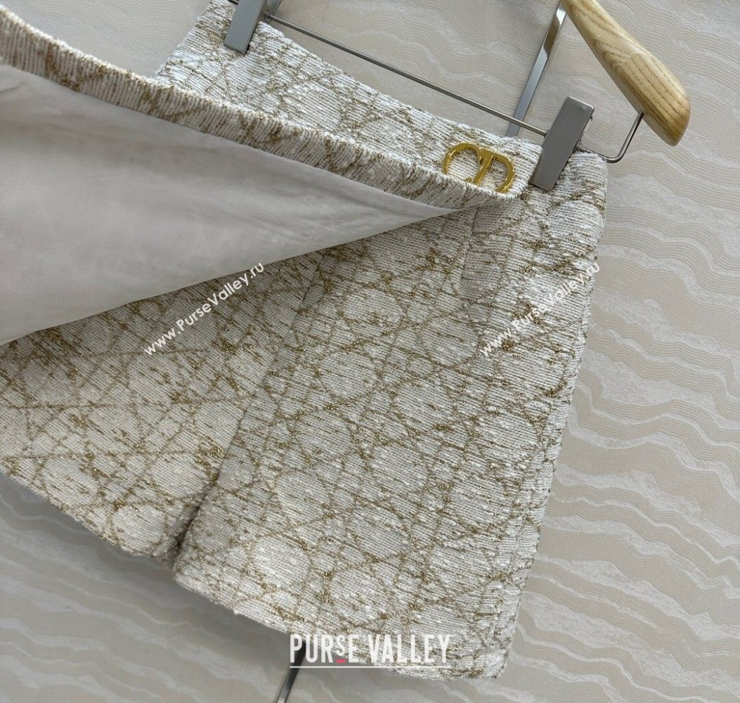 Dior Tweed Shorts White/Gold 2025 DR110502 (QI-251106102)