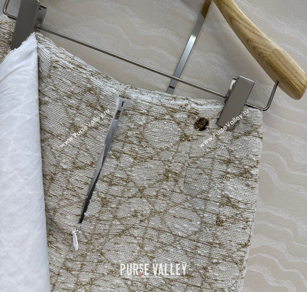 Dior Tweed Shorts White/Gold 2025 DR110502 (QI-251106102)