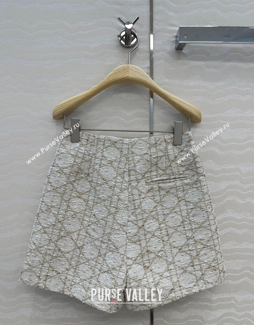 Dior Tweed Shorts White/Gold 2025 DR110502 (QI-251106102)