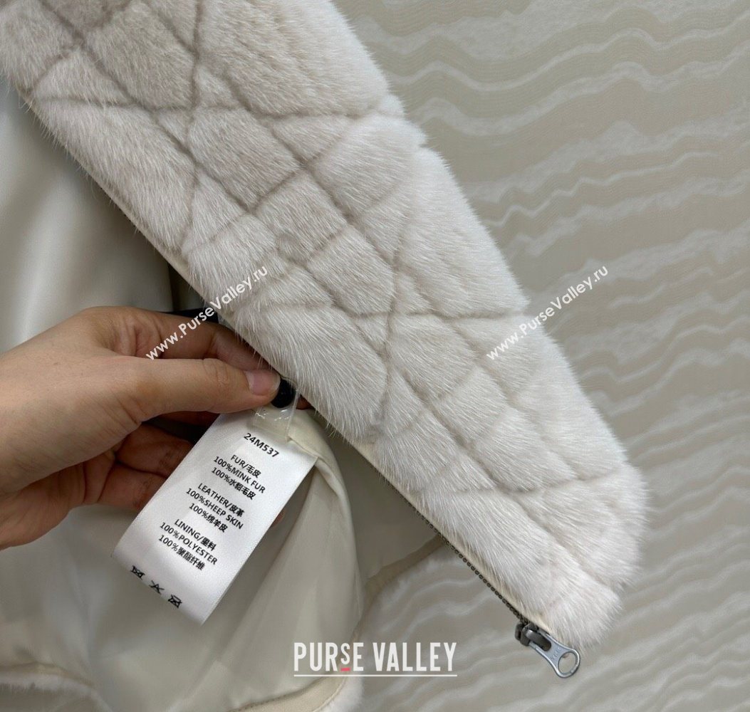 Dior Mink Fur and Sheepskin Leather Vest White 2025 DR110503 (QI-251106103)