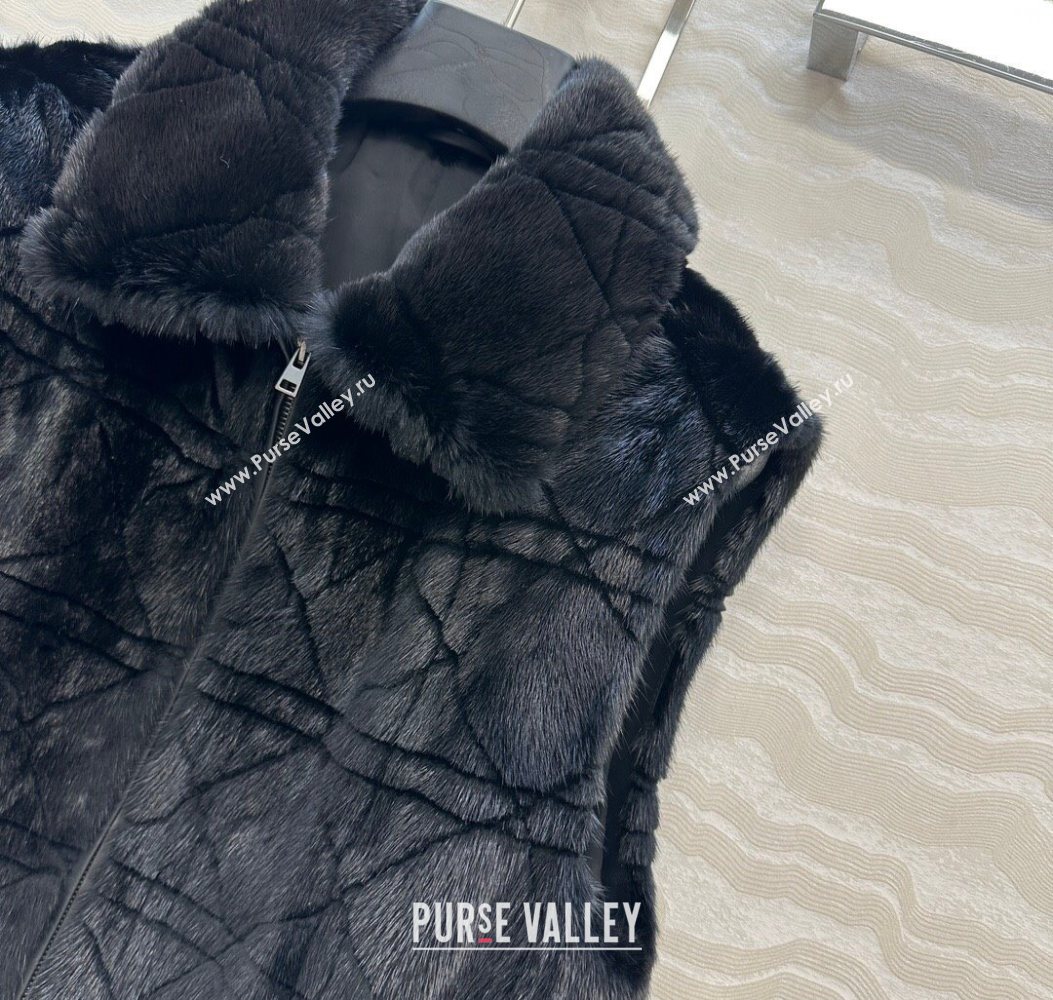 Dior Mink Fur and Sheepskin Leather Vest Black 2025 DR110503 (QI-251106104)