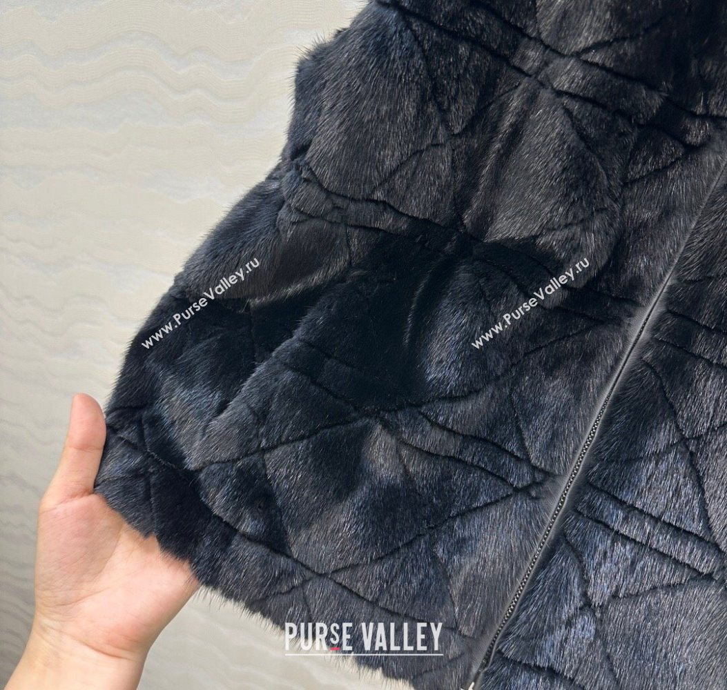 Dior Mink Fur and Sheepskin Leather Vest Black 2025 DR110503 (QI-251106104)