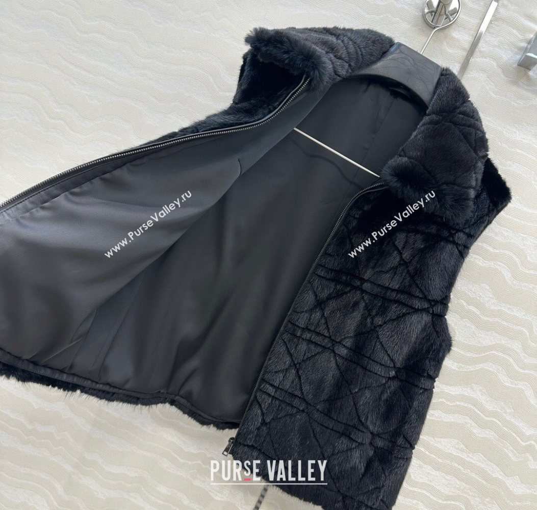 Dior Mink Fur and Sheepskin Leather Vest Black 2025 DR110503 (QI-251106104)