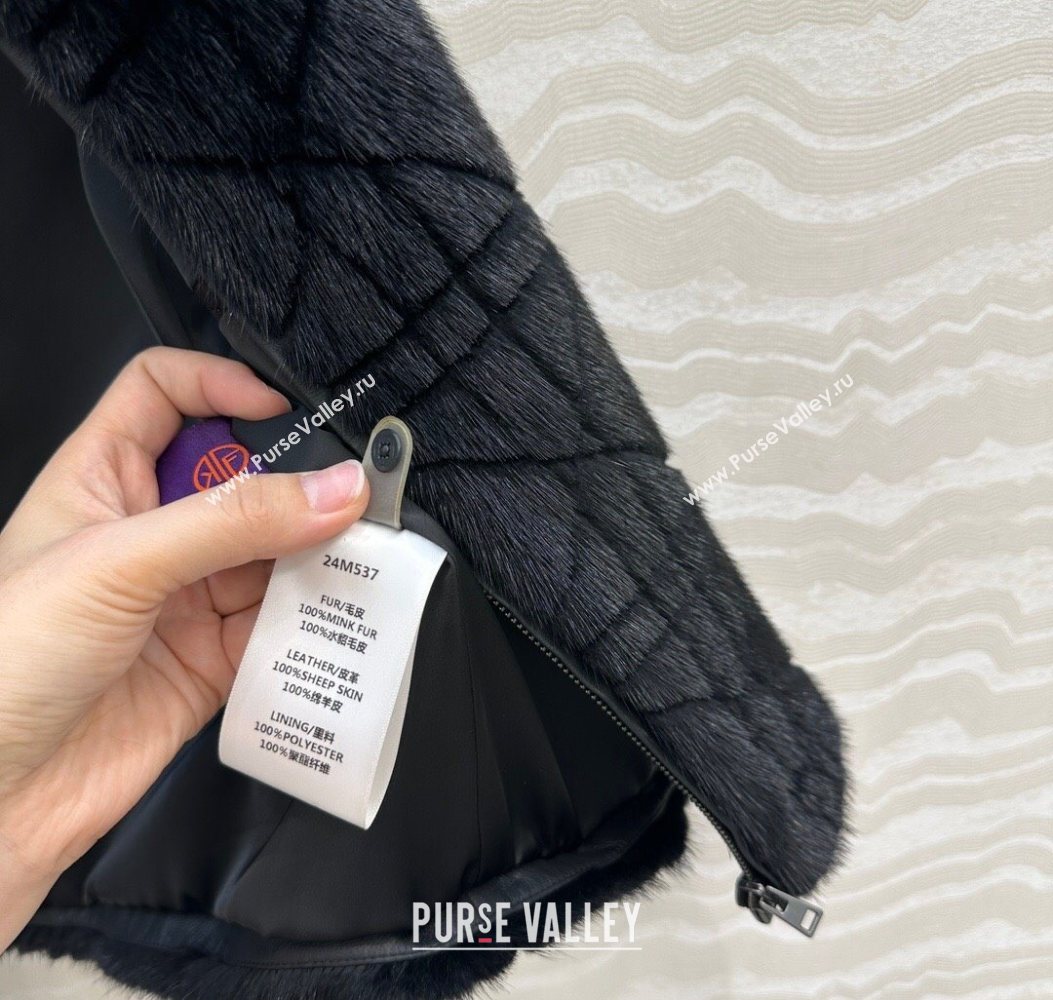 Dior Mink Fur and Sheepskin Leather Vest Black 2025 DR110503 (QI-251106104)