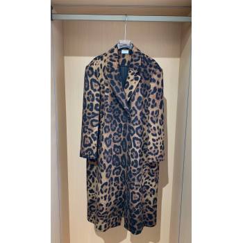 Saint Laurent Leopard Print Cashmere Wool Coat Brown 2025 YSL110601 (QI-251106109)
