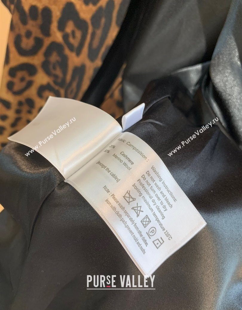 Saint Laurent Leopard Print Cashmere Wool Coat Brown 2025 YSL110601 (QI-251106109)