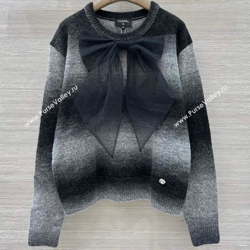 Chanel Cashmere Sweater Grey/Black 2025 CH110516 (QI-251106116)