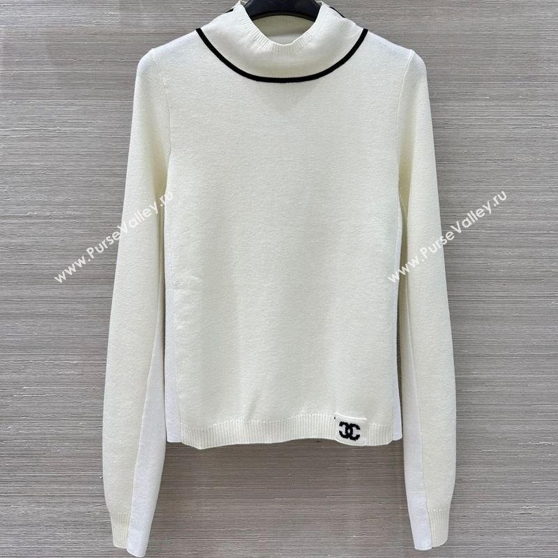 Chanel Wool Top with CC Logo White 2025 CH110517 (QI-251106118)