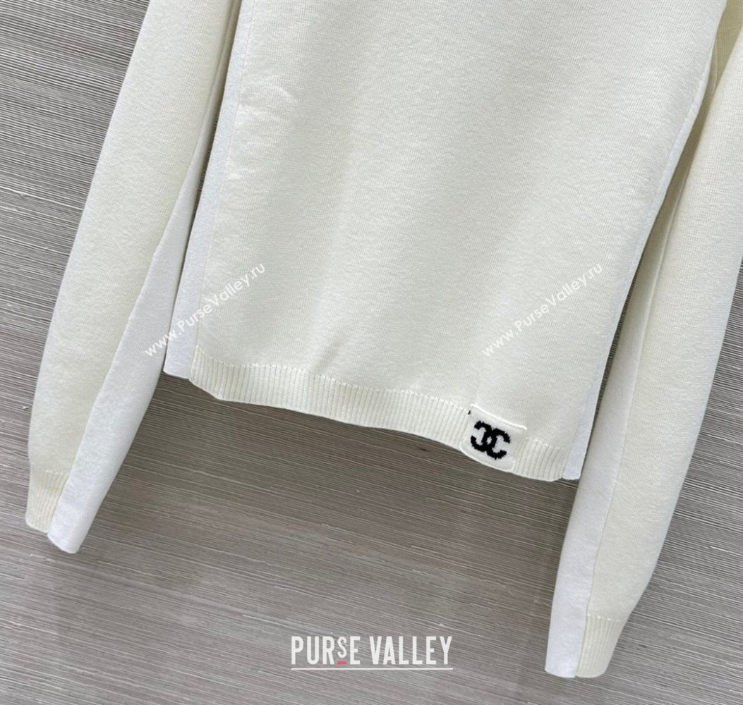 Chanel Wool Top with CC Logo White 2025 CH110517 (QI-251106118)