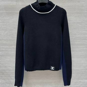 Chanel Wool Top with CC Logo Black 2025 CH110517 (QI-251106119)
