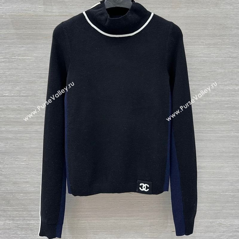 Chanel Wool Top with CC Logo Black 2025 CH110517 (QI-251106119)