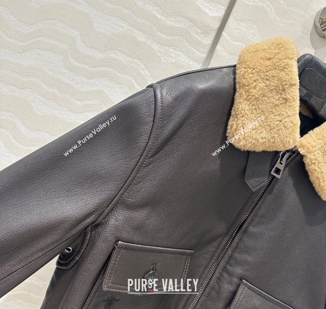 Dior Leather and Shearling Jacket Black 2025 DR110688 (QI-251106088)