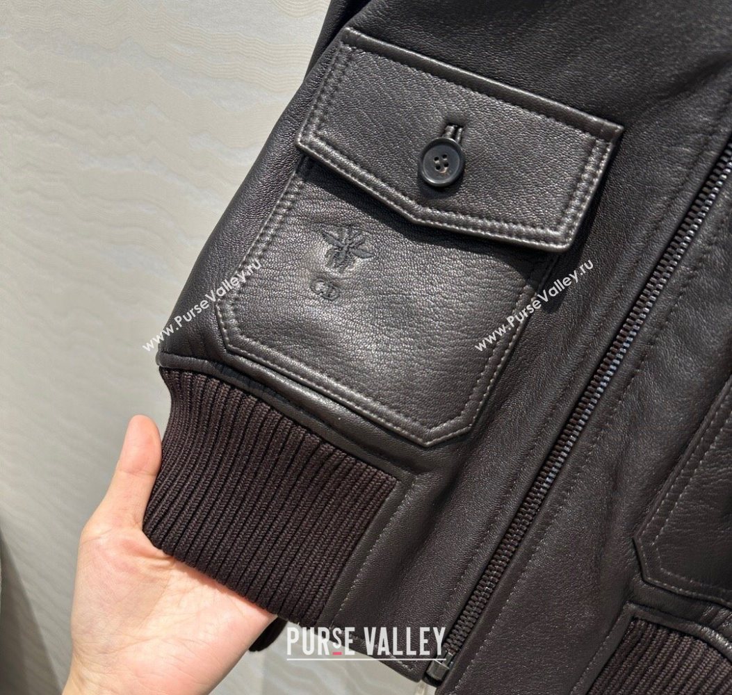 Dior Leather and Shearling Jacket Black 2025 DR110688 (QI-251106088)