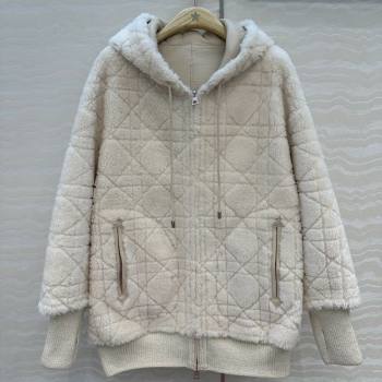 Dior Cashmere and Lambskin Leather Reversible Jacket White 2025 DR110501 (QI-251106100)