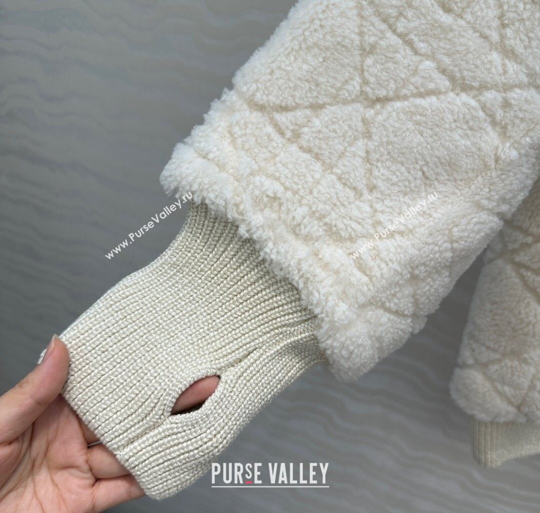 Dior Cashmere and Lambskin Leather Reversible Jacket White 2025 DR110501 (QI-251106100)