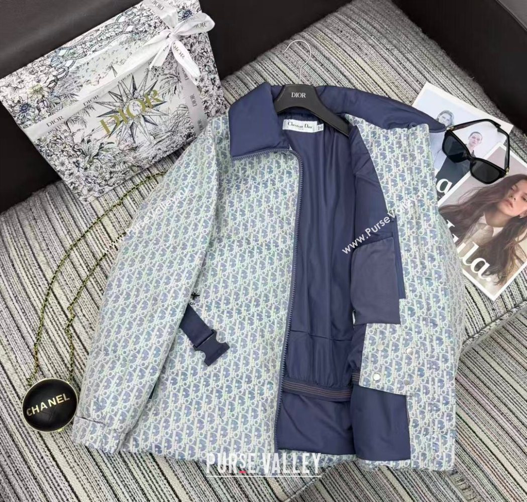 Dior Oblique Down Jacket Blue 2025 DR1115 (QI-251115001)