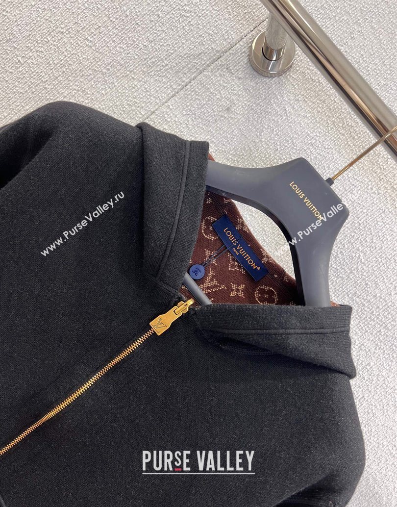 Louis Vuitton Wool Cotton Reversible Jacket Black/Monogram 2025 LV111501 (QI-251115013)