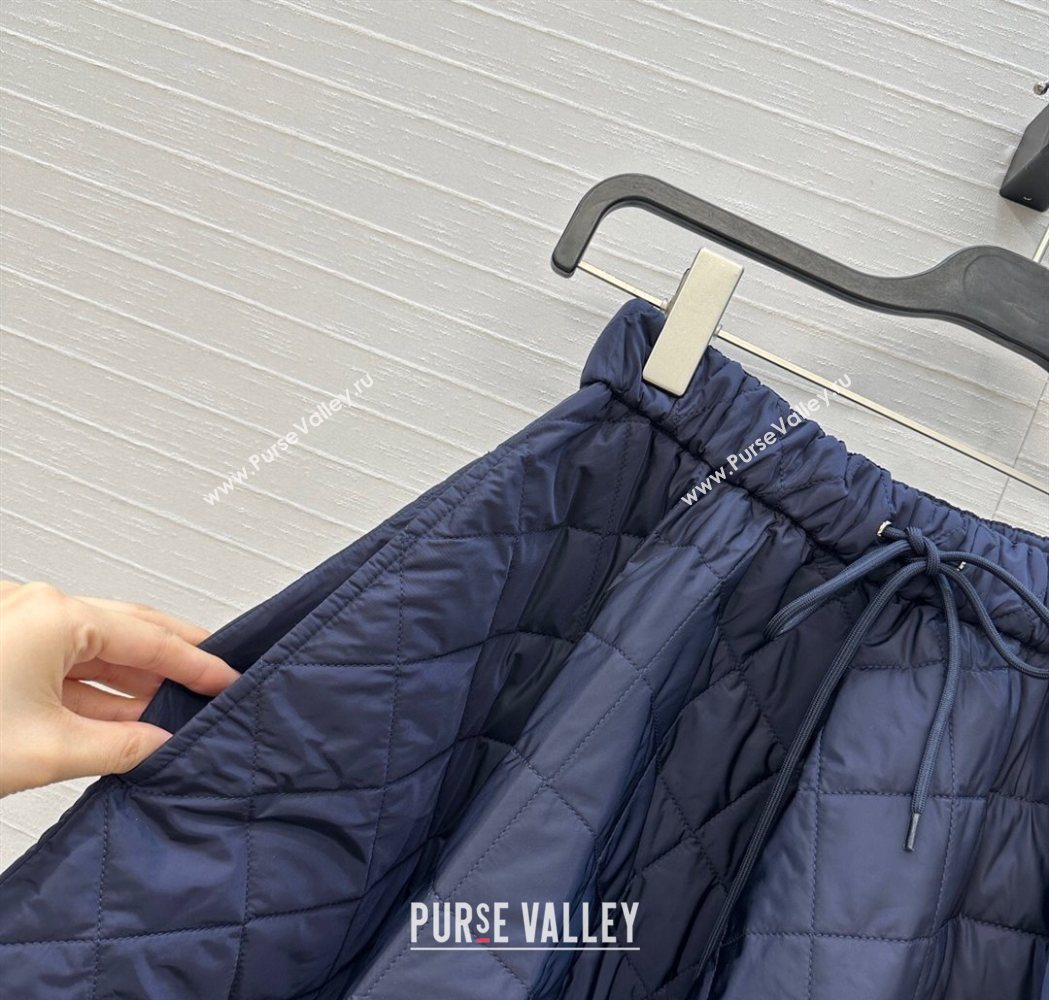 Prada Cotton Padded Skirt Navy Blue 2025 PR111527 (QI-251115027)