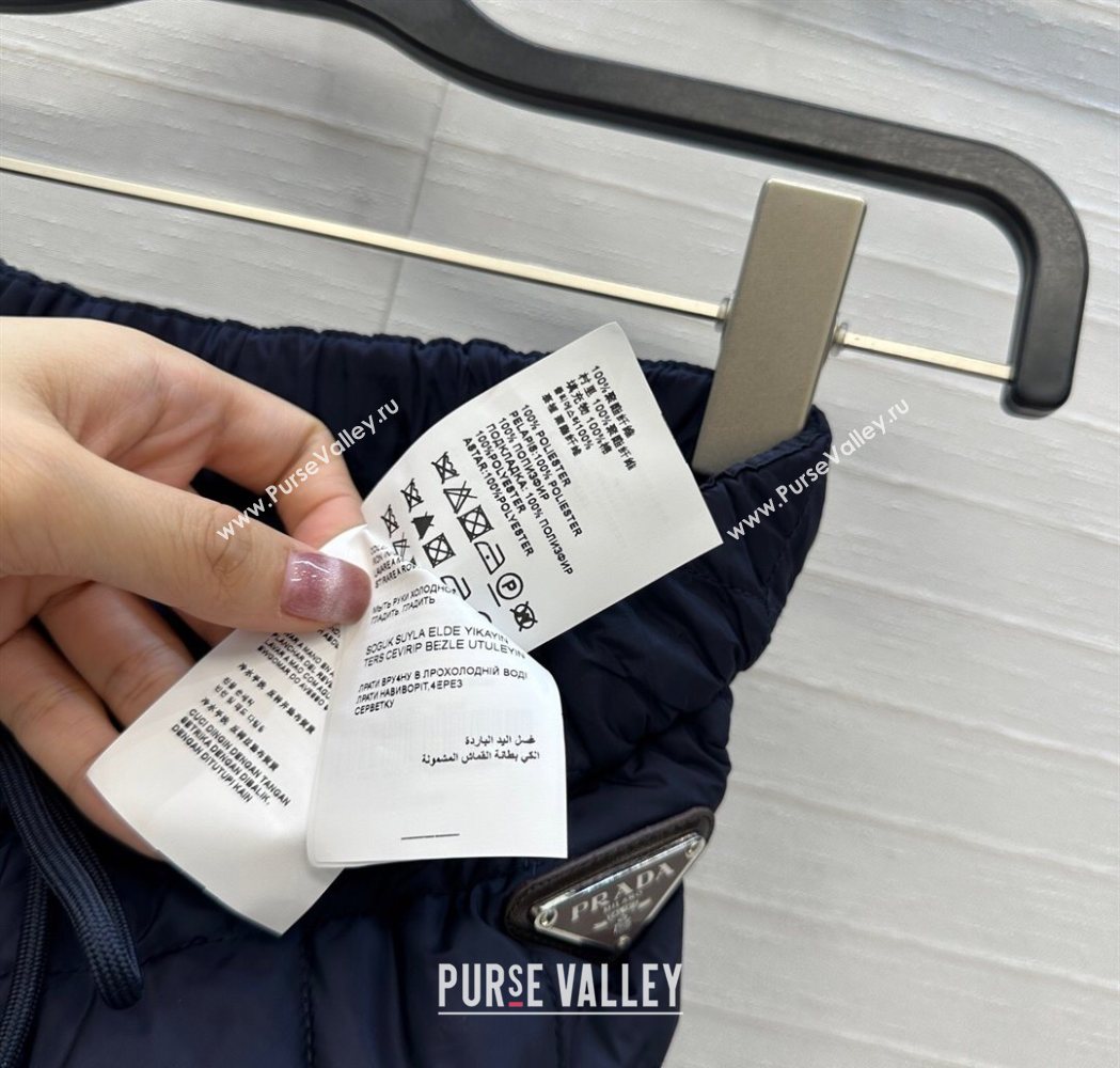 Prada Cotton Padded Skirt Navy Blue 2025 PR111527 (QI-251115027)