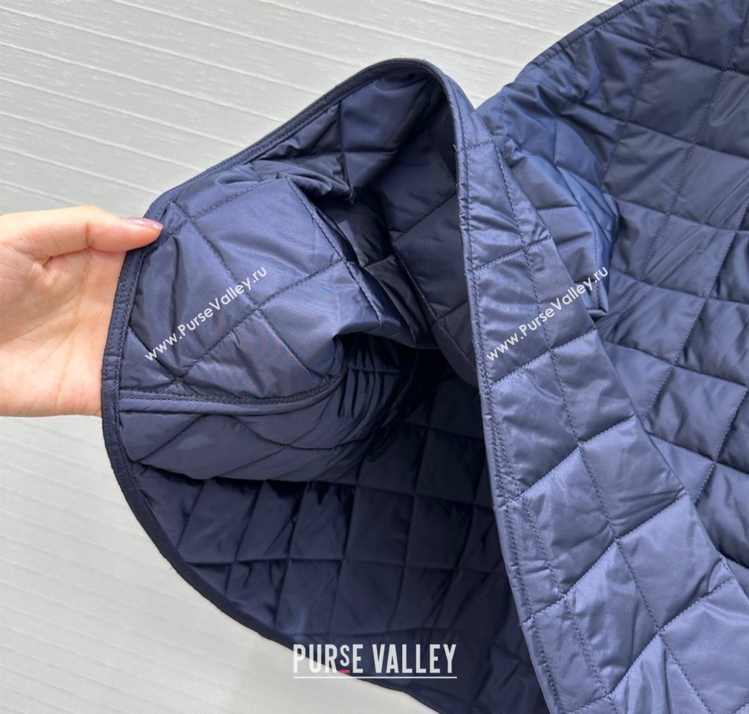 Prada Cotton Padded Skirt Navy Blue 2025 PR111527 (QI-251115027)
