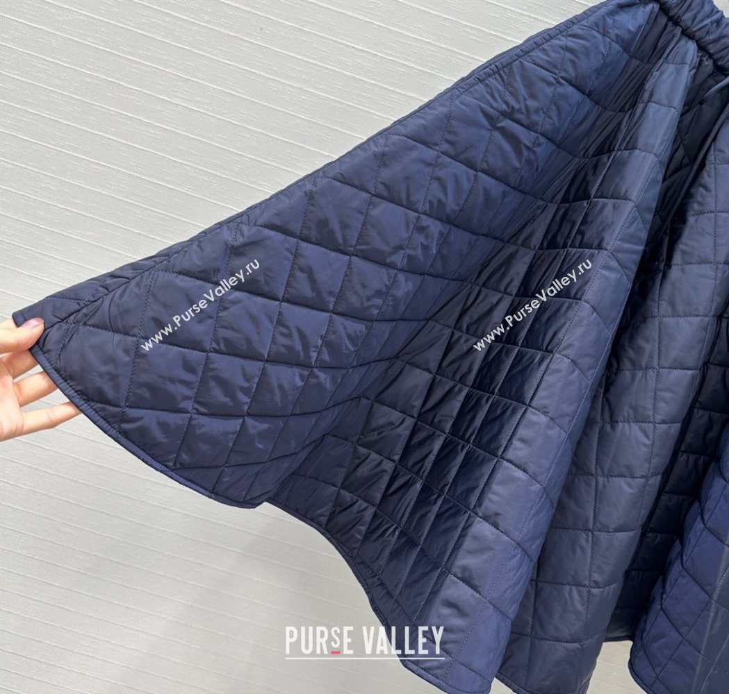 Prada Cotton Padded Skirt Navy Blue 2025 PR111527 (QI-251115027)