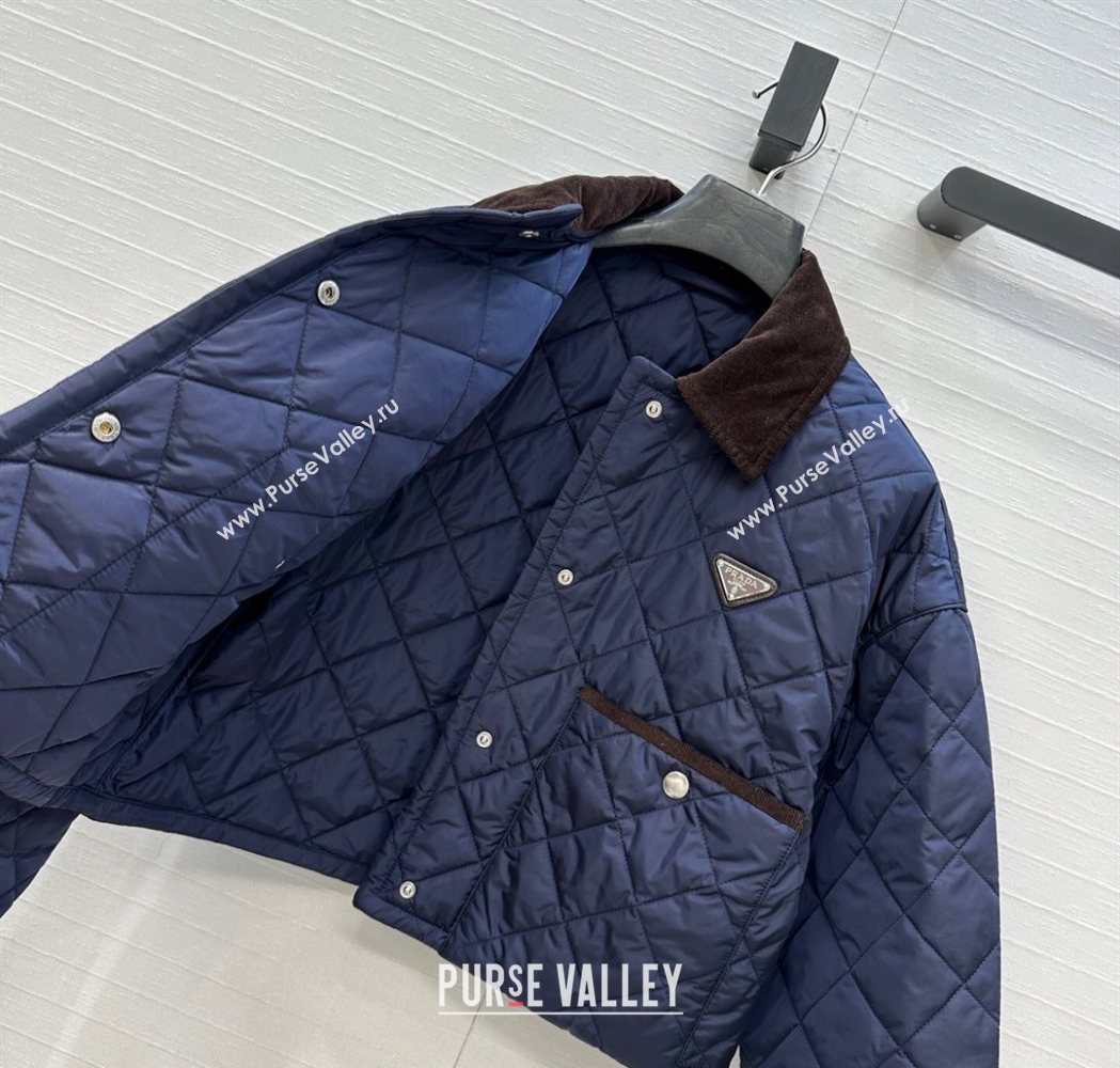 Prada Cotton Padded Jacket Navy Blue 2025 PR111527 (QI-251115028)