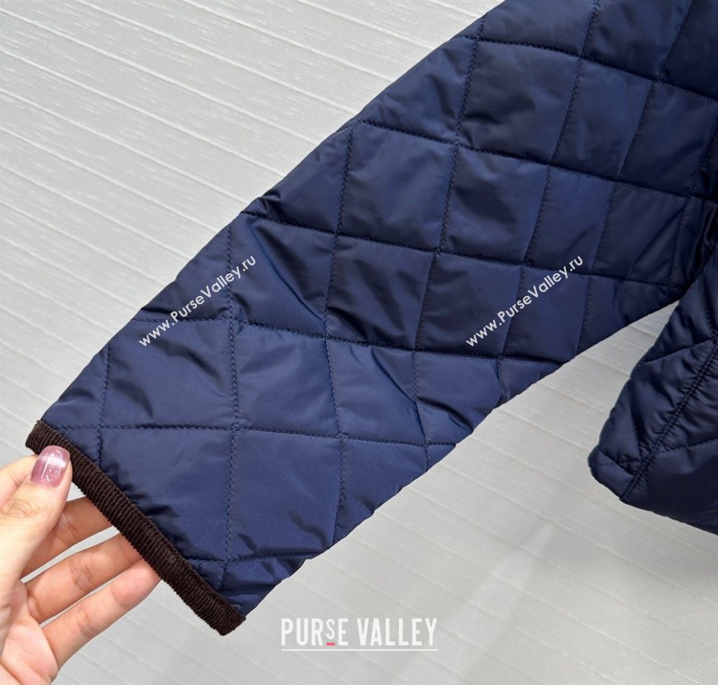 Prada Cotton Padded Jacket Navy Blue 2025 PR111527 (QI-251115028)