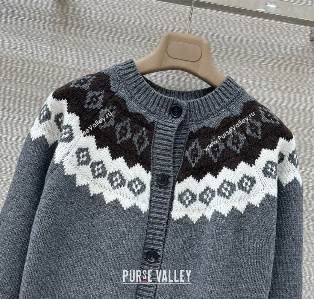 Prada Wool Cardigan Grey 2025 PR111528 (QI-251115029)