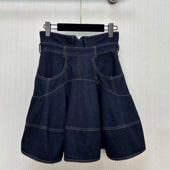 Zimmermann Cotton Denim Short Skirt Dark Blue 2025 ZM111503 (QI-251115018)