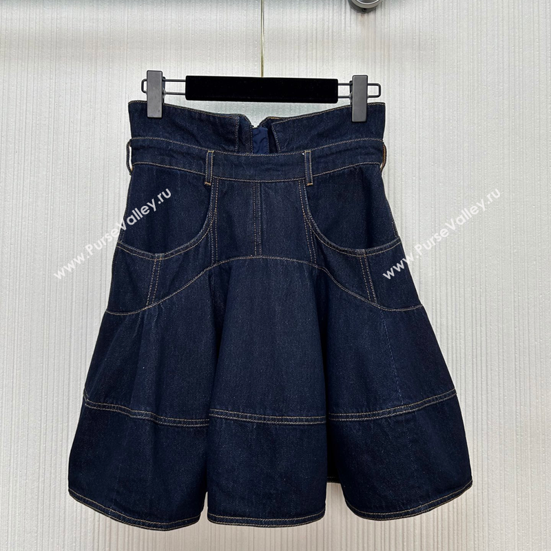 Zimmermann Cotton Denim Short Skirt Dark Blue 2025 ZM111503 (QI-251115018)