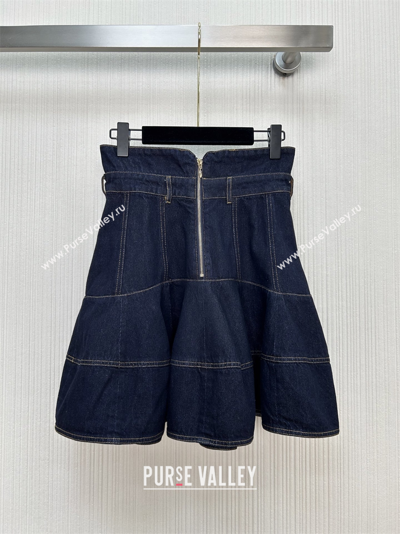 Zimmermann Cotton Denim Short Skirt Dark Blue 2025 ZM111503 (QI-251115018)