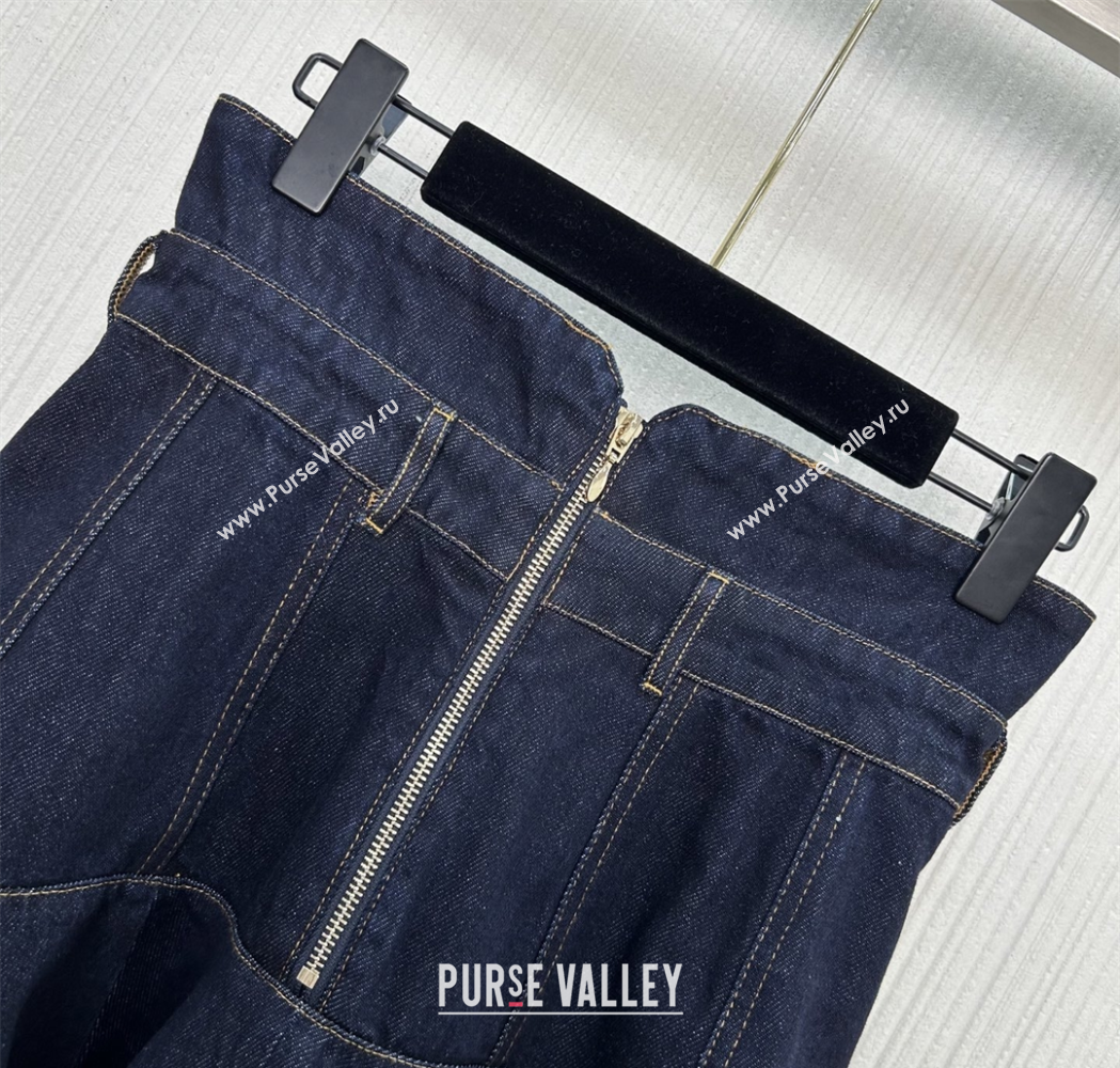 Zimmermann Cotton Denim Short Skirt Dark Blue 2025 ZM111503 (QI-251115018)