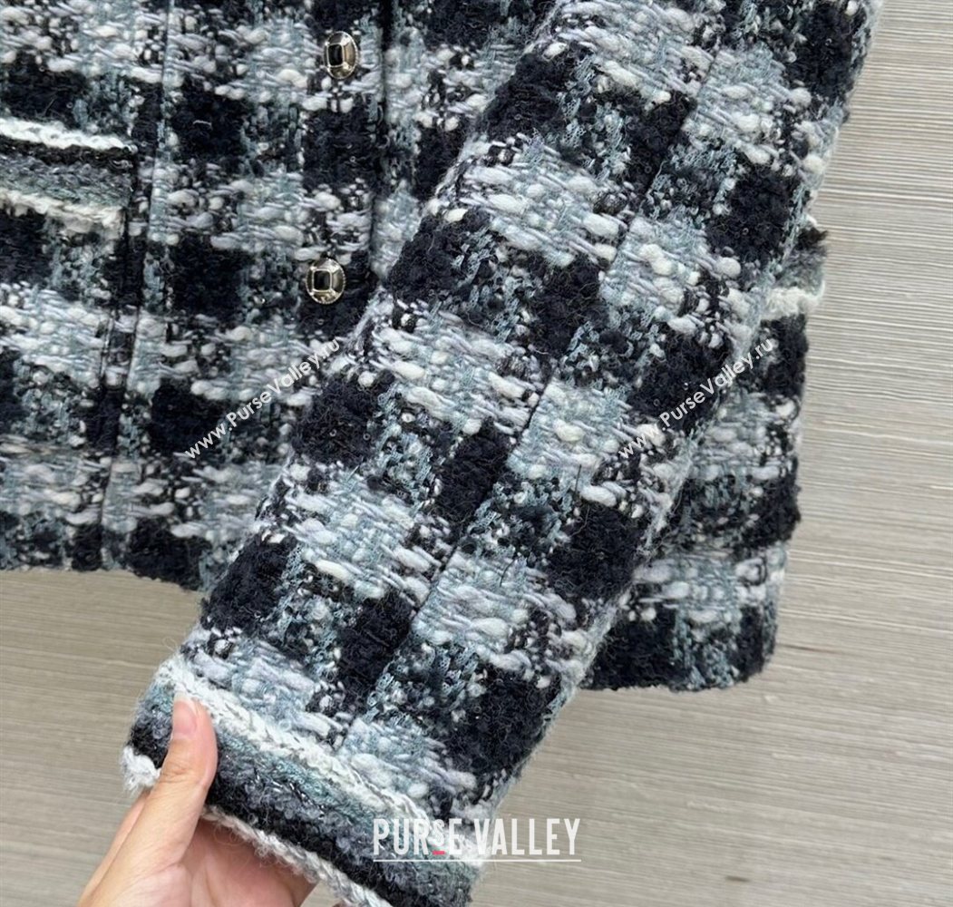 Chanel Wool Blend Tweed Jacket Black/Grey 2025 CH120101 (QI-251201077)