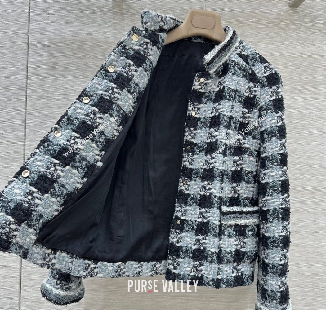 Chanel Wool Blend Tweed Jacket Black/Grey 2025 CH120101 (QI-251201077)